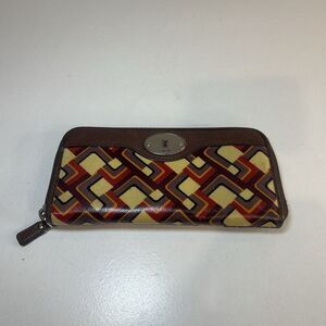 Fossil Key Per Women's Zip Wallet Retro Look Zipper Organizer